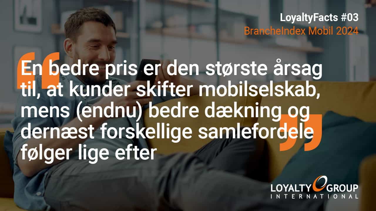 Dn bedre pris er den stårste årsag til, at kunder skifter mobilselskab mens (endnu) bedre dækning og dernæste forskellige samlede fordele følger lige efter