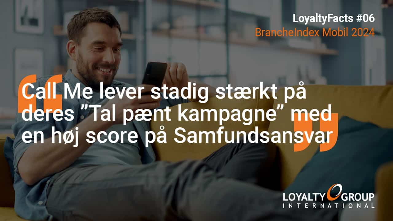 Call Me lever stadig stærkt på deres "Tal pænt kampagne" med en høj score på Samfundsansvar