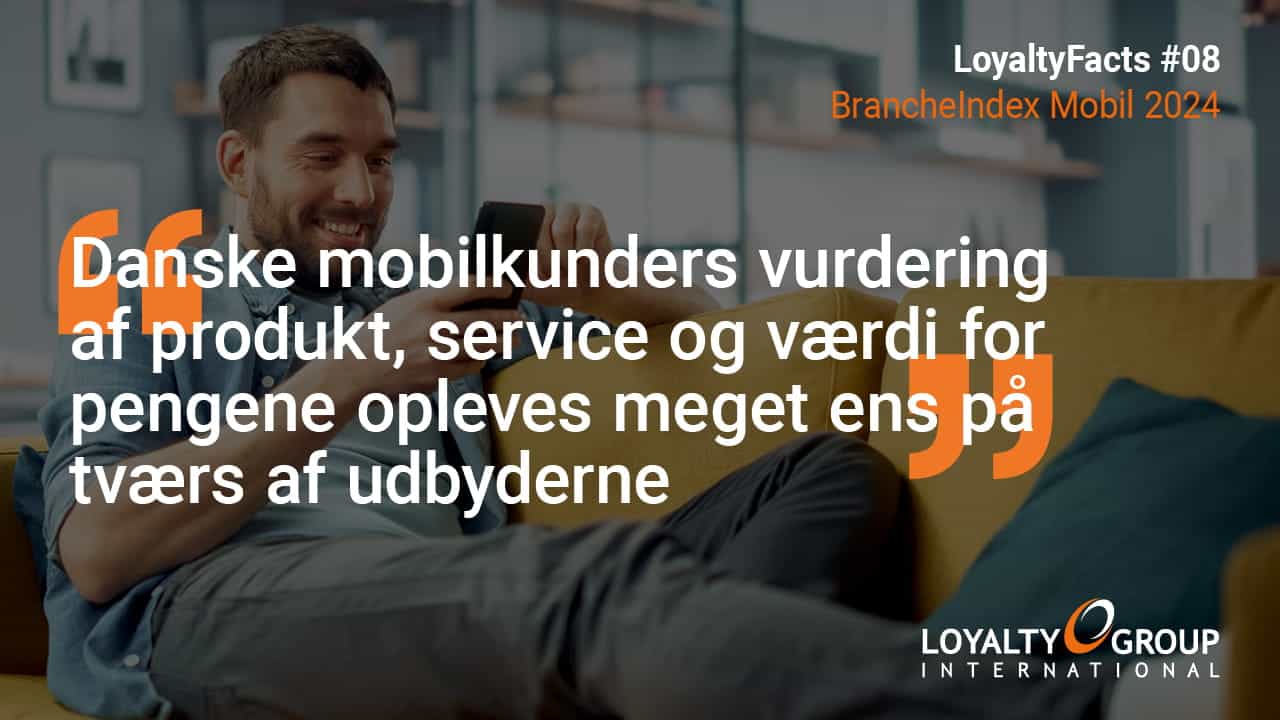 Danske mobilkunders vurdering af produkt, service og værdi for pengene opleves meget ens på tværs af udbyderne